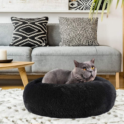 Pet Cat Bed, Round Donut Cat Beds for Indoor Cats, Anti-Slip