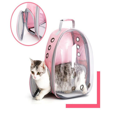 Cat Backpack Carrier Bubble Carrying Bag, Carrier for Small Medium Cats, Space Capsule Pet Carrier Hiking Backpack, Airline Approved Travel Carrier - Pink