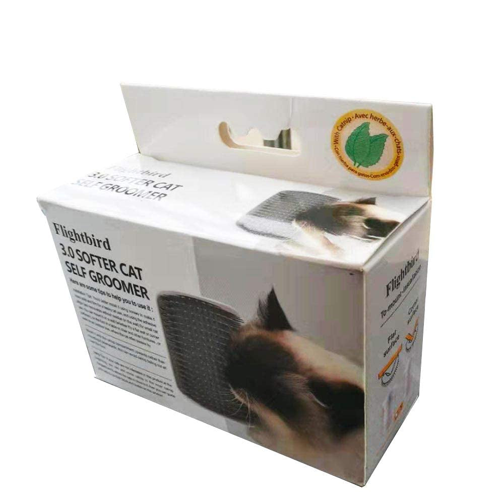 Cat Self Groomer with Catnip, Perfect Scratch Massager Tool for Long & Short Fur Kitten