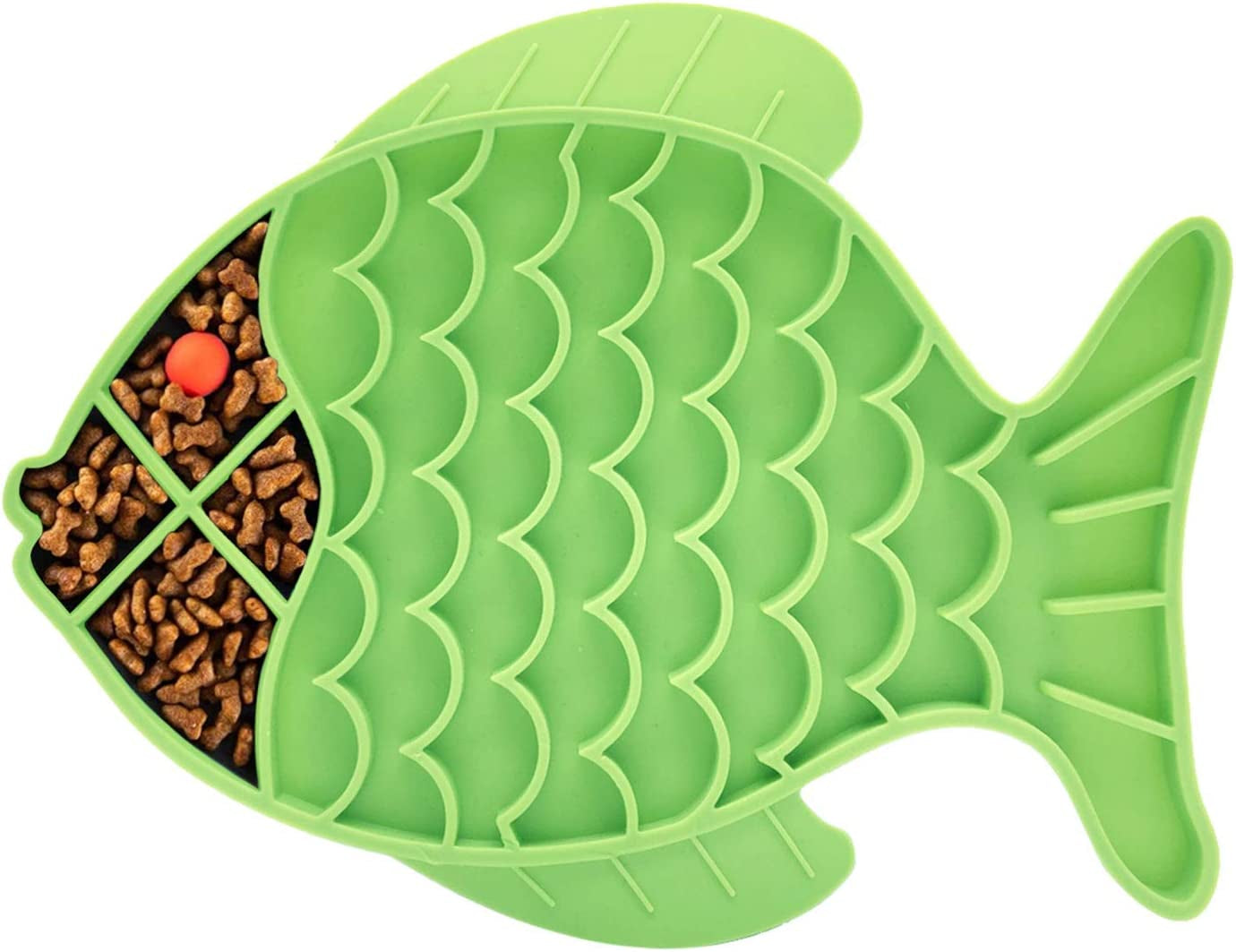 Cat Slow Feeder,2 Pack Fish-Shaped Cat Lick Treat Mat for Cats, Anxiety Relief, Cat Puzzle Feeder Cat Bowl