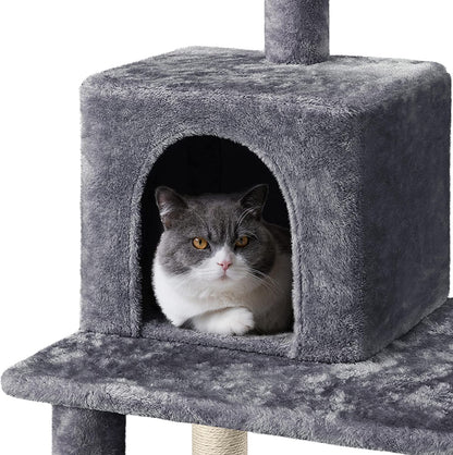 Cat Trees with Scratching Post, Condos, Basket, Top Perch for Indoor Cats