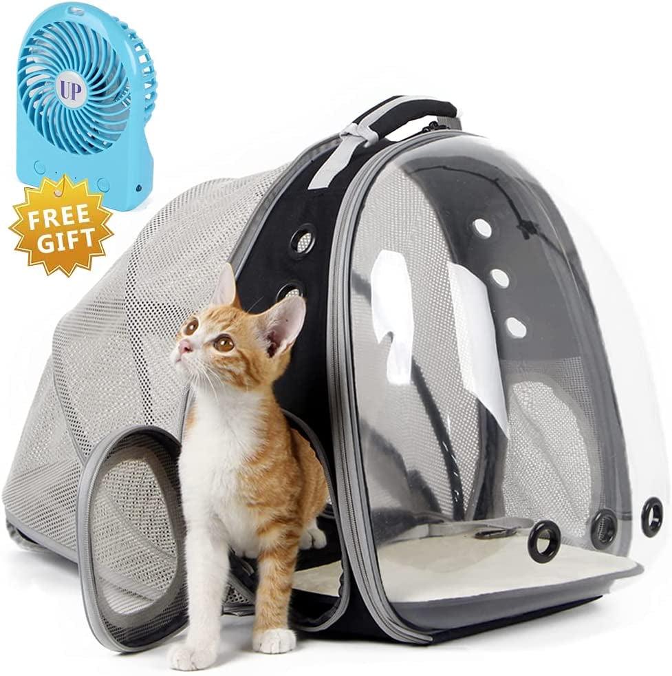 Cat Travel Backpack with Fan, Fit up to 20 Lbs, Space Capsule Astronaut, Clear Bubble Window Pet Backpack for Cats