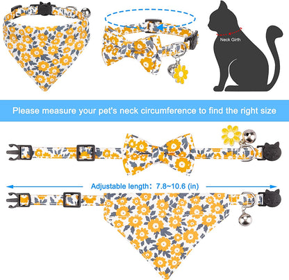 Cat Collars, Kitten Collar, Breakaway Cat Collar, Cat Collar with Bandana, Cat Collar with Bow Tie