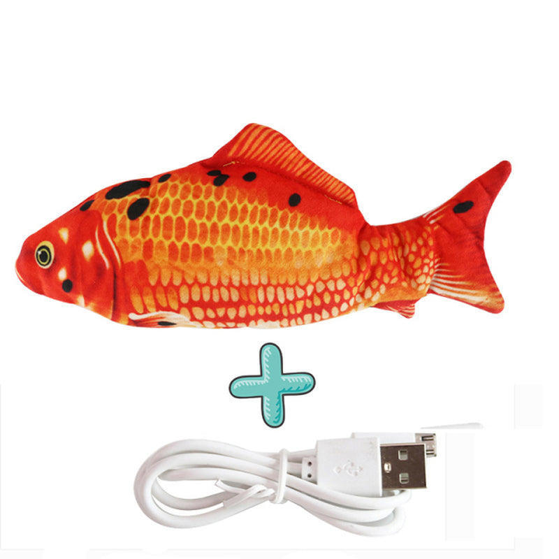 Interactive Electric Floppy Fish Cat Toy, USB Charger