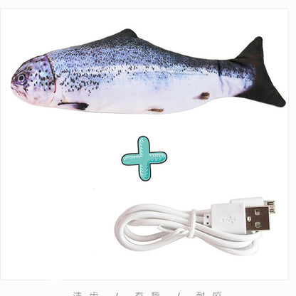 Interactive Electric Floppy Fish Cat Toy, USB Charger