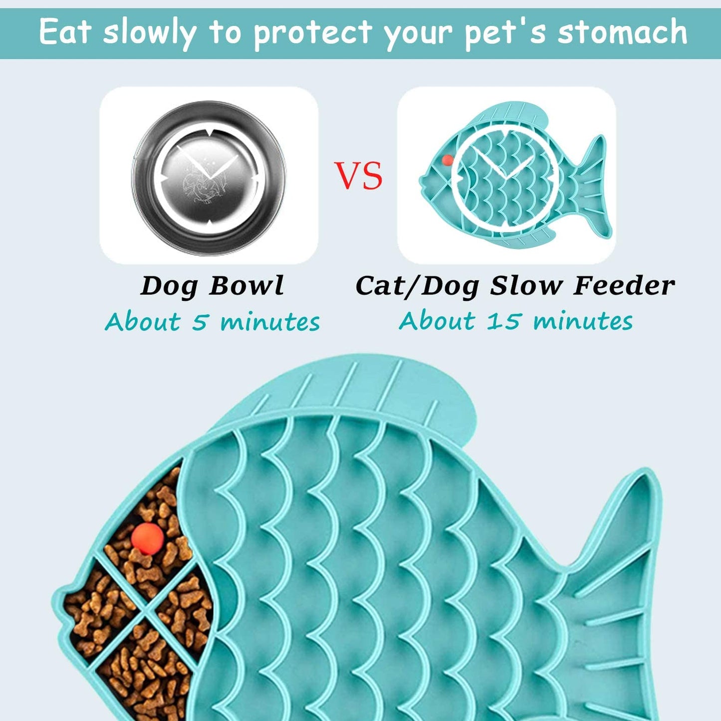 Cat Slow Feeder,2 Pack Fish-Shaped Cat Lick Treat Mat for Cats, Anxiety Relief, Cat Puzzle Feeder Cat Bowl