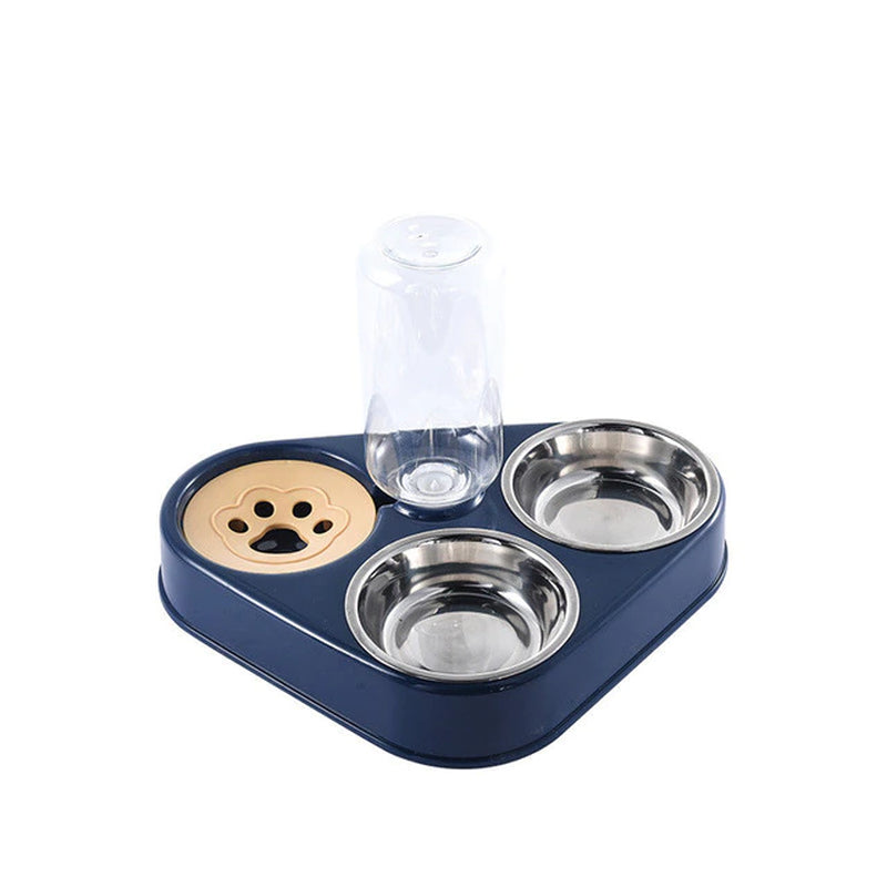 3In1 Pet Cat Food Bowl with Bottle. Automatic Drinking Feeder Fountain.