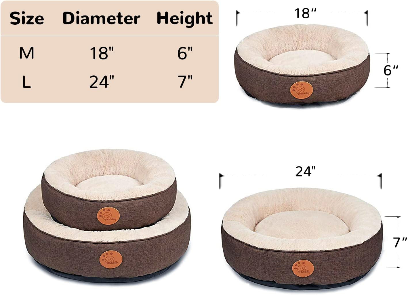 Washable Donut Cat Bed Round, Cat Beds Indoor Cats Medium, Small Cat Bed Machine Washable