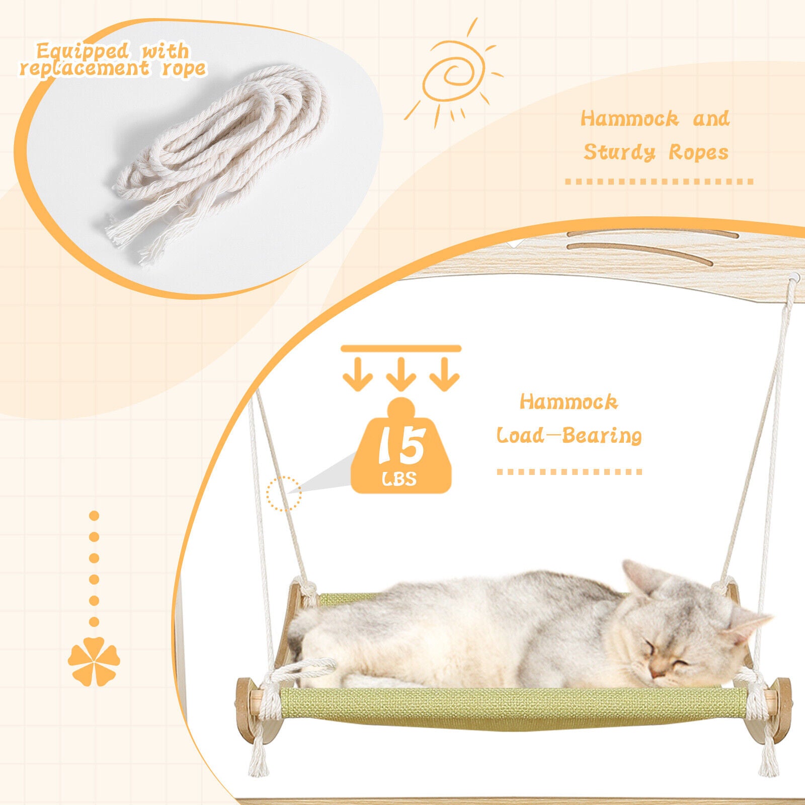 2In1 Cat Bed Hammock, Multi-Layer 