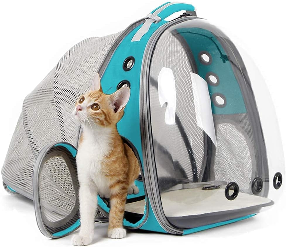 Cat Travel Backpack with Fan, Fit up to 20 Lbs, Space Capsule Astronaut, Clear Bubble Window Pet Backpack for Cats