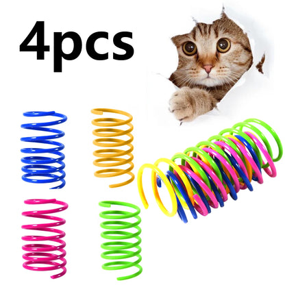 4Pcs Cat Toys, Creative Plastic Flexible Cat Coil Toy 