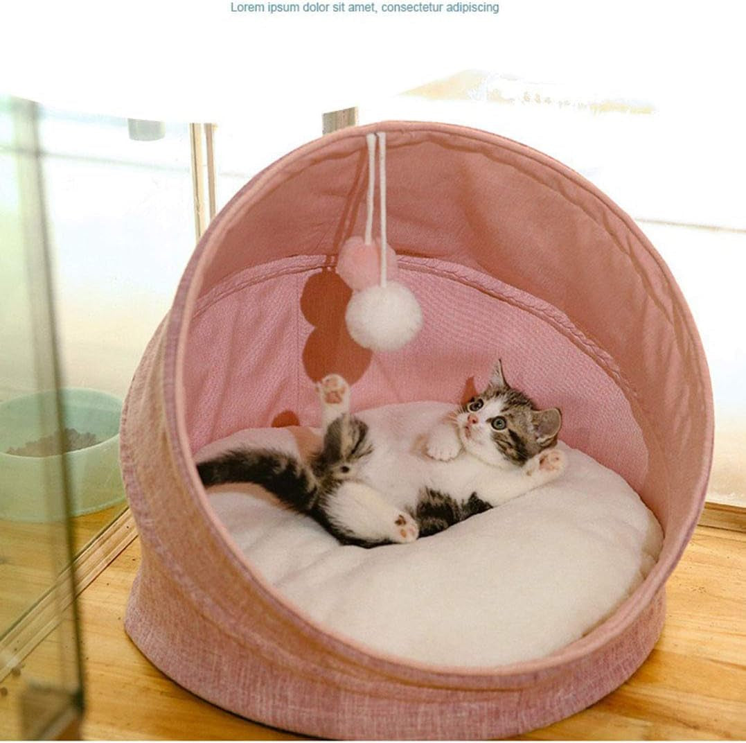 Cat Bed Calming Donut Cuddler, anti Anxiety Comfy Soft Pet round Bed, Plush Soft Cushion 