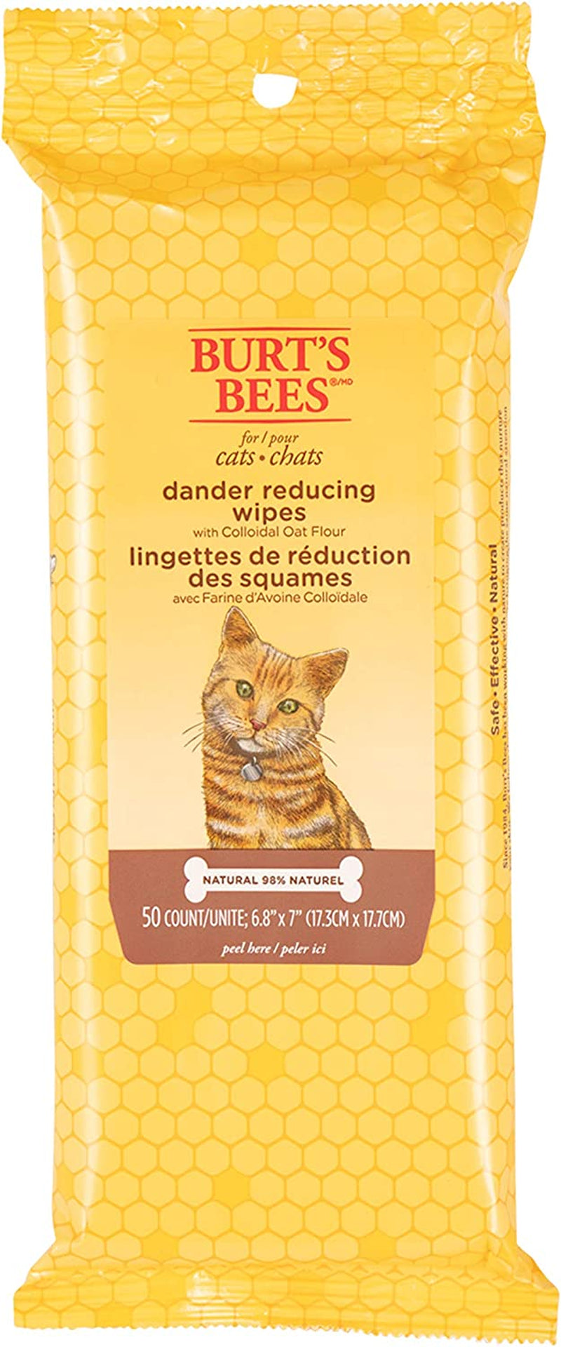 Cat Natural Dander Reducing Wipes | Kitten and Cat Wipes for Grooming | Cruelty Free, Sulfate & Paraben Free, Ph Balanced for Cats - Made in USA - 3 Pack