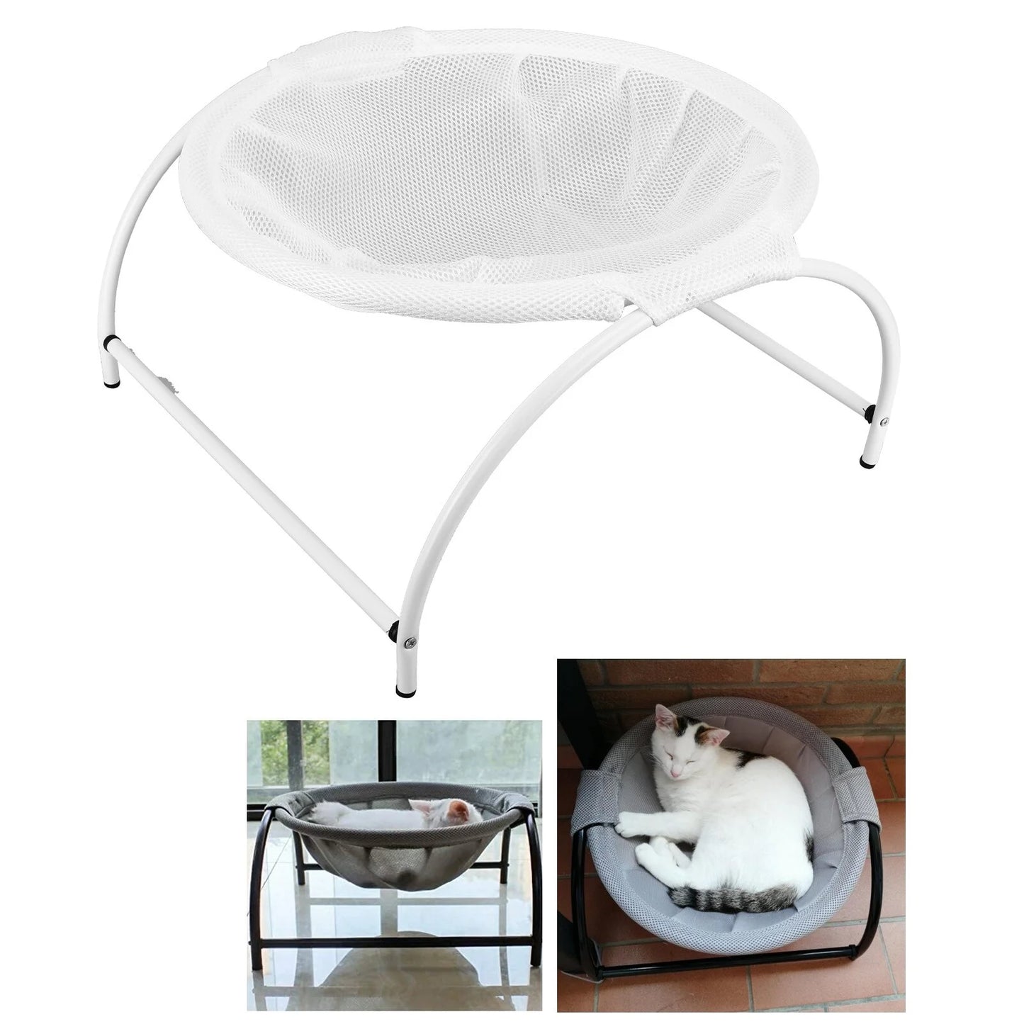 Cat Hammock Bed, Raised Cat Beds for Indoor Cats, Soft Breathable 