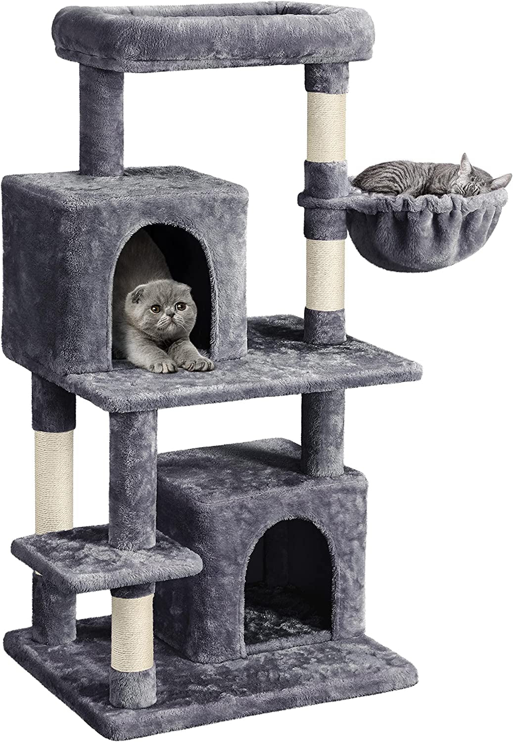 Cat Trees with Scratching Post, Condos, Basket, Top Perch for Indoor Cats