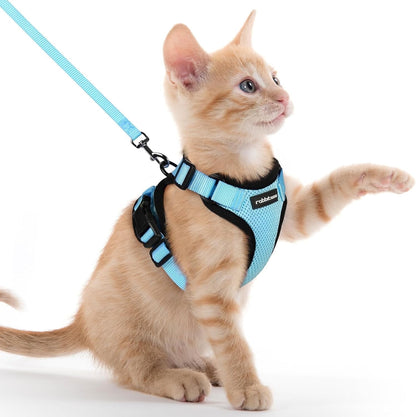 Cat Harness and Leash for Walking, Escape Proof Soft Adjustable Vest Harnesses for Cats, Easy Control Breathable Reflective Strips Jacket