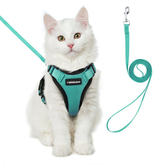 Cat Harness and Leash for Walking, Escape Proof Soft Adjustable Vest Harnesses for Cats, Easy Control Breathable Reflective Strips Jacket