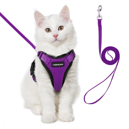 Cat Harness and Leash for Walking, Escape Proof Soft Adjustable Vest Harnesses for Cats, Easy Control Breathable Reflective Strips Jacket