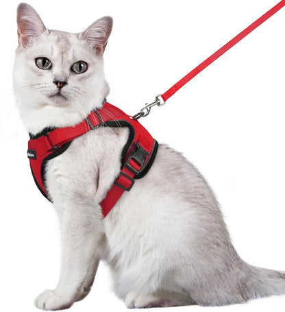 Cat Harness and Leash for Walking, Escape Proof Soft Adjustable Vest Harnesses for Cats, Easy Control Breathable Reflective Strips Jacket