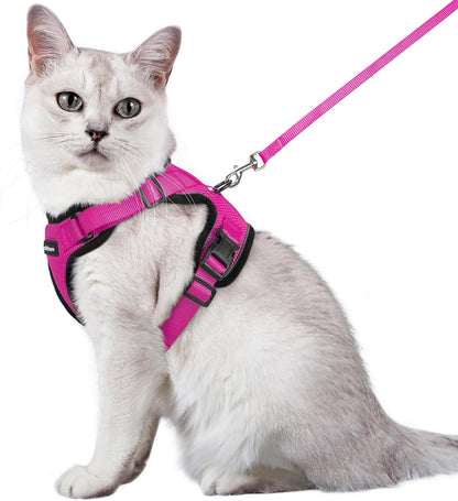 Cat Harness and Leash for Walking, Escape Proof Soft Adjustable Vest Harnesses for Cats, Easy Control Breathable Reflective Strips Jacket