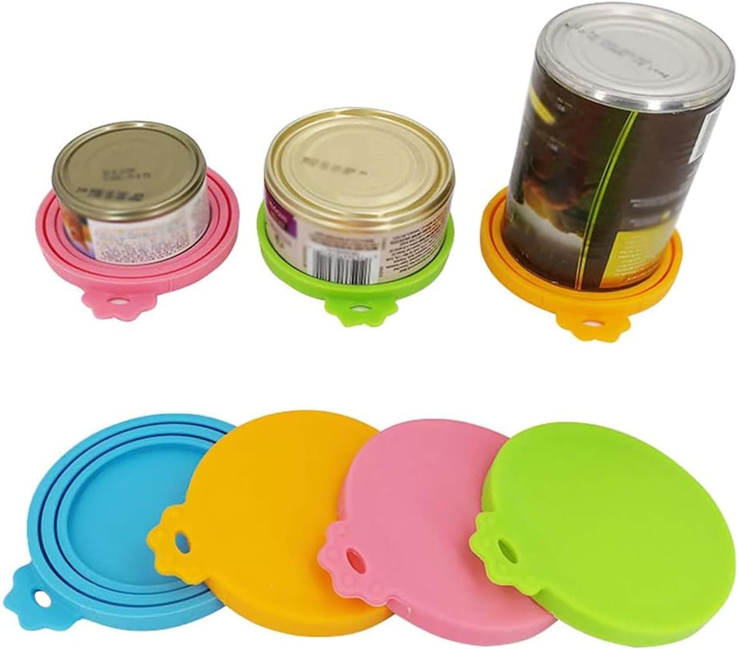 Universal BPA Free Silicone Can Lids Covers for Cat Food, One Can Cap Fit Most Standard Size Canned (Multicolor)